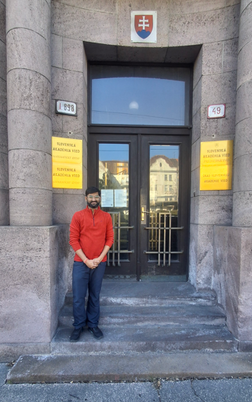 in front of Slovak Academy of Sciences